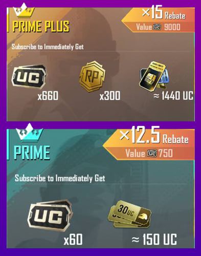 خرید پرایم prime و پرایم پلاس prime plus پابجی موبایل